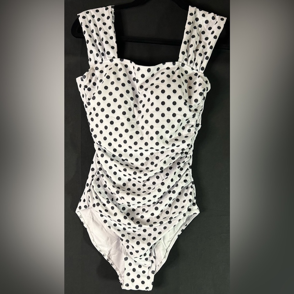 NWT B2PRITY Polka Dot Ruched One Piece Size S